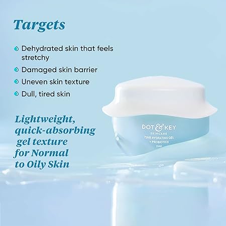 Dot & Key Hydrating Gel Probiotics Moisturizer for Face, With Hyaluronic Acid, Kombucha & Rice Water