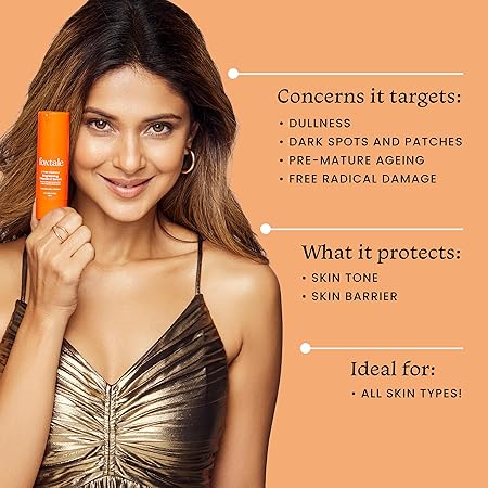 Foxtale 15% Vitamin C Face Serum for Glowing Skin, With Pure L-Ascorbic Acid and Vitamin E, Brightening Serum for Dark Spots