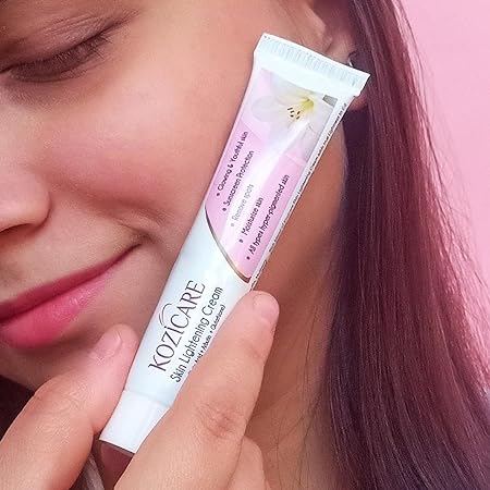 Kozicare Skin Lightening Non-Sticky Cream Lotion, Enriched with 3% Kojic Acid, 1% Alpha Arbutin, 1% Glutathione, 2% Niacinamide, 2% Vitamin C