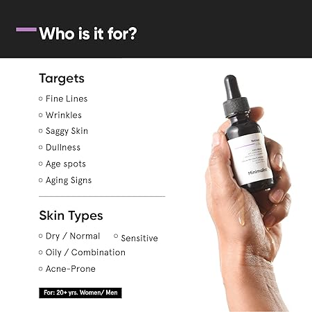 Minimalist 03% Retinol Face Serum For Anti Aging For Beginners