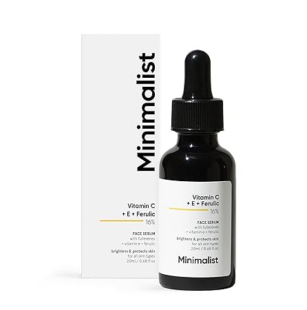 Minimalist 16% Vitamin C Face Serum Advanced With Vit E, & Ferulic Acid For Glowing Skin