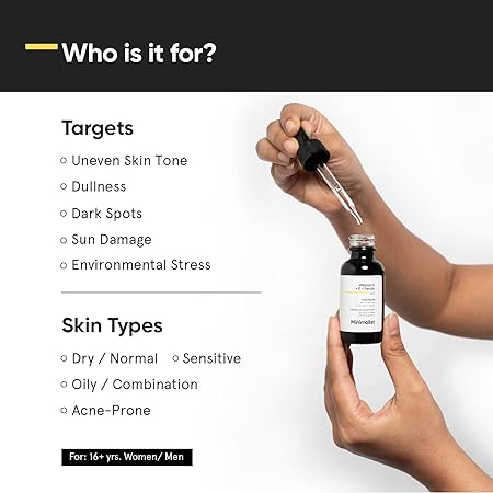 Minimalist 16% Vitamin C Face Serum Advanced With Vit E, & Ferulic Acid For Glowing Skin