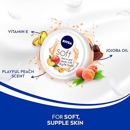 Nivea Soft Light Moisturizer Cream Playful Peach For Hands And Body