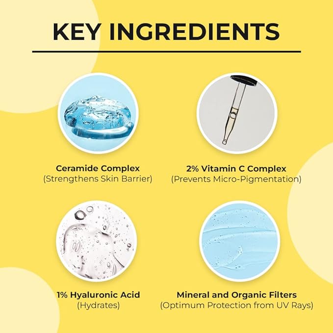 Dr Sheth Sunscreen SPF 50 Cream with Ceramide & Vitamin C for Oily Skin, Pack of 2