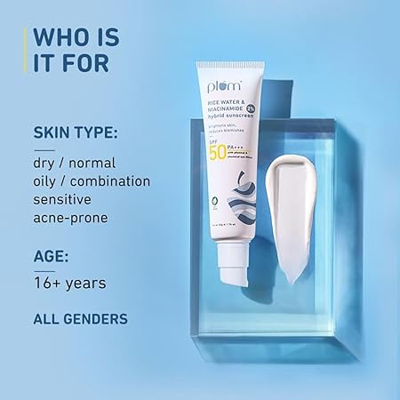 Plum 2% Niacinamide Sunscreen SPF 50 PA+++ With Rice Water