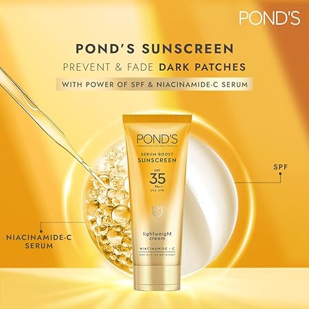 Ponds Serum boost sunscreen SPF 35 and NIACINAMIDE-C Serum