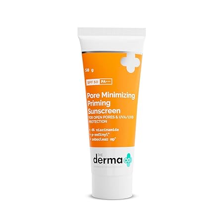 The Derma Co Pore Minimizing Priming Sunscreen with SPF 50 & PA+++ For Open Pores & UVA/UVB Protection