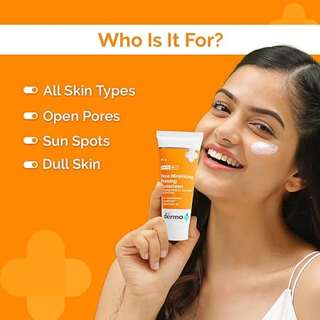 The Derma Co Pore Minimizing Priming Sunscreen with SPF 50 & PA+++ For Open Pores & UVA/UVB Protection