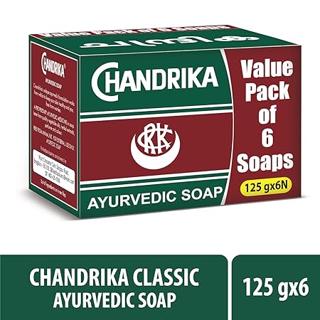 Chandrika Classic Ayurvedic Handmade Soap, Pack of 6
