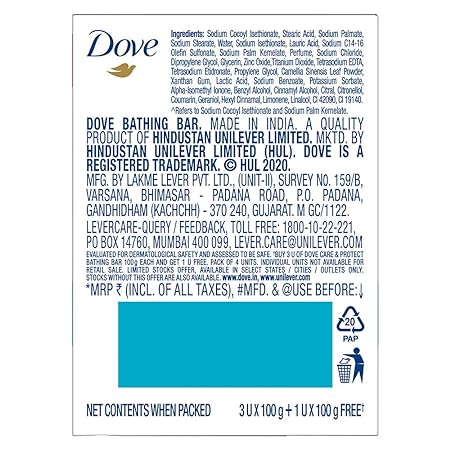 Dove Care and Protect Bathing Soaps, Pack of 3