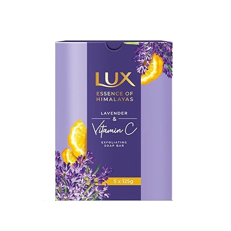 Lux Lavender & Vitamin C Exfoliating Soap, Pack of 5