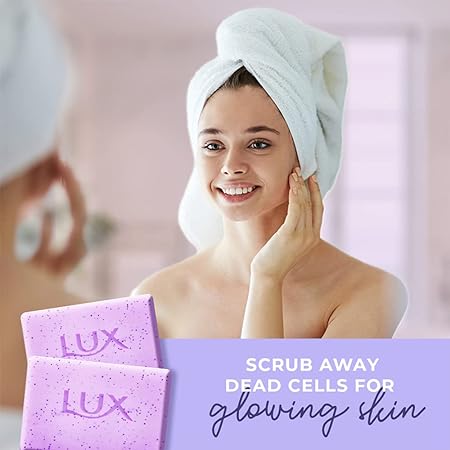 Lux Lavender & Vitamin C Exfoliating Soap, Pack of 5