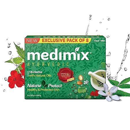 Medimix Ayurvedic Classic 18 Herbs Bathing Soap | Pack of 8