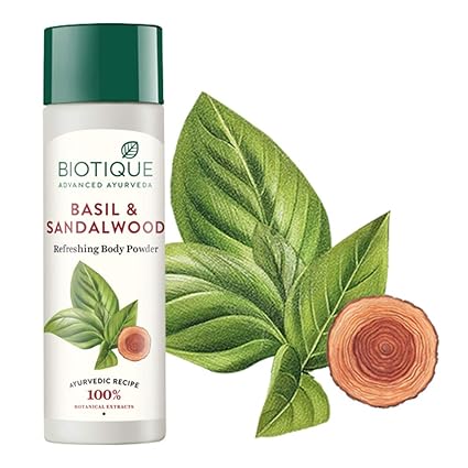 Biotique Basil And Sandalwood Refreshing Body Powder Ayurvedic