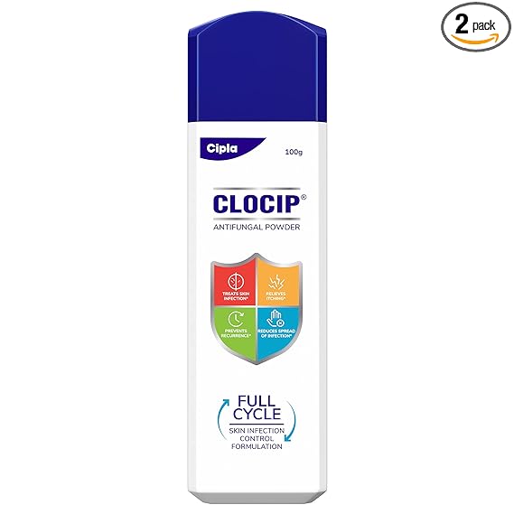 Cipla Clocip Antifungal Powder, Pack of 2