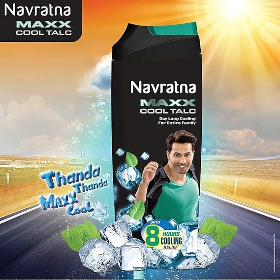 Navratna Maxx Cool Talc Talcum Powder Body Odour Protection