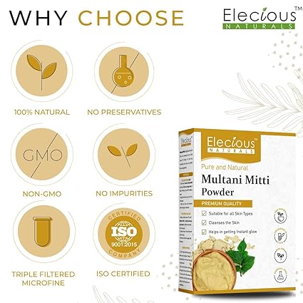 Elecious 100% Natural Multani Mitti powder