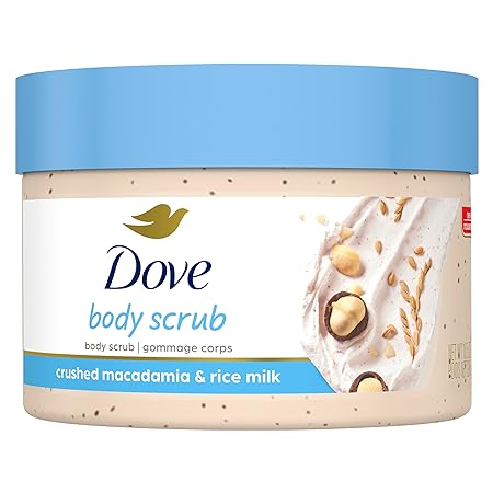 Dove Exfoliating Body Polish Body Scrub Deeply Nourishing Crushed Macadamia and Rice Milk