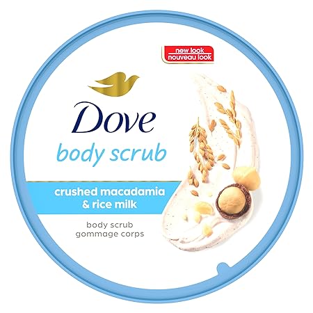 Dove Exfoliating Body Polish Body Scrub Deeply Nourishing Crushed Macadamia and Rice Milk