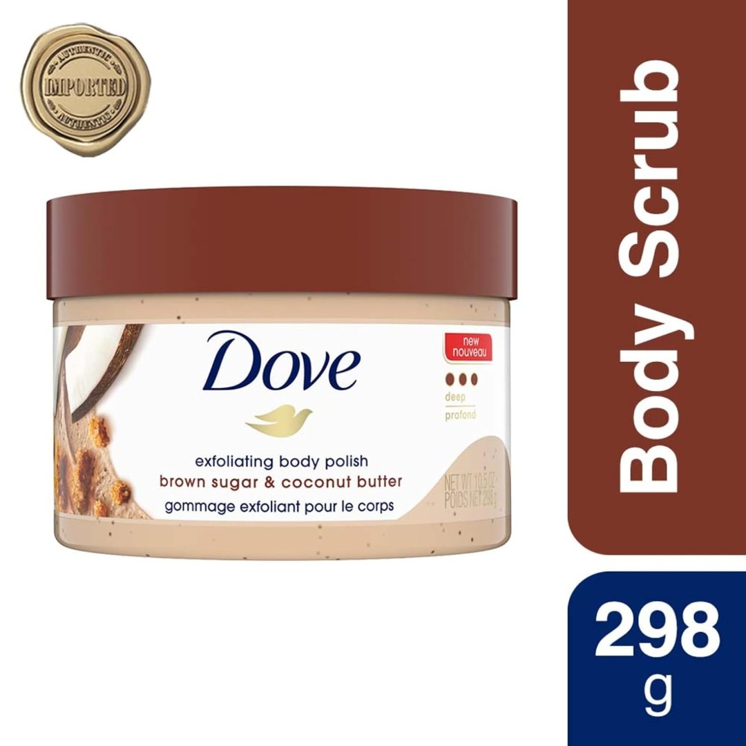 Dove Exfoliating Body Polish Scrub for Dry Skin with Brown Sugar & Coconut Butter