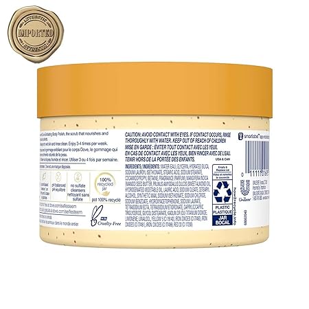 Dove Exfoliating Body Polish Scrub For Dry Skin With Crushed Almond & Mango Butter
