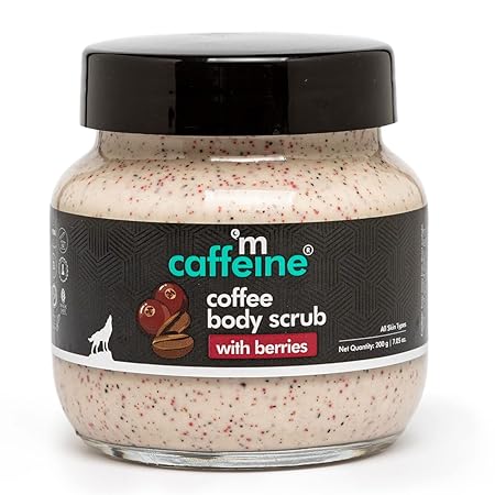 mCaffeine Berries & Coffee Body Scrub for Tan Removal Exfoliating Scrub