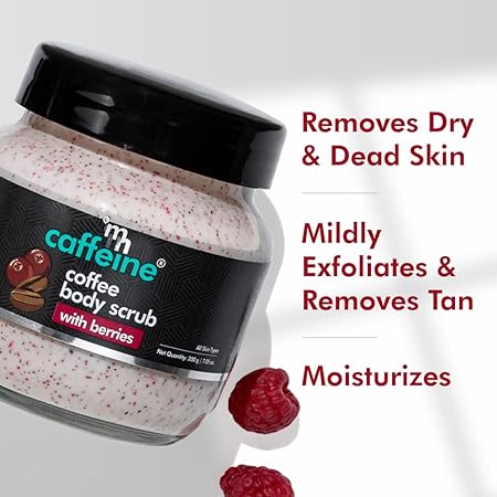 mCaffeine Berries & Coffee Body Scrub for Tan Removal Exfoliating Scrub