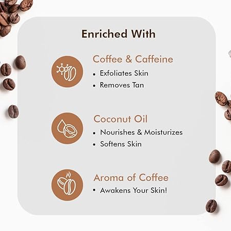 mCaffeine Exfoliating Coffee Body Scrub for Tan Removal & Soft-Smooth Skin For Women & Men