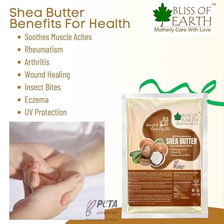 Bliss of Earth 100% Organic Raw Unrefined Ivory Shea Butter