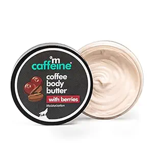 mCaffeine Coffee & Berries Body Butter with Shea Butter for Deep Moisturization