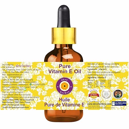 Deve Herbes Vitamin E Oil With Glass Dropper For Healthy Skin