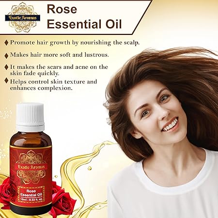 Exotic Aromas Lavender Essential Oil & Rose Oil, Pack of 2