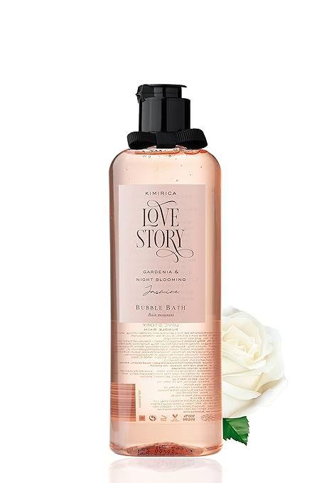 Kimirica Love Story Bubble Bath Bottle, 100% Vegan And Paraben Free, Pro-Vitamin B5, Aloe Vera & Vitamin E