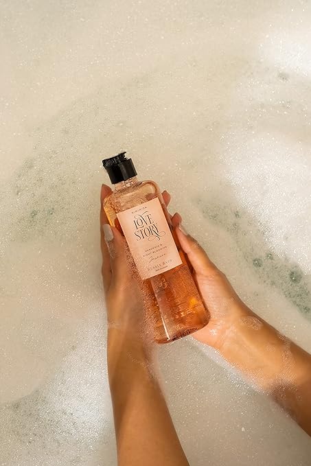 Kimirica Love Story Bubble Bath Bottle, 100% Vegan And Paraben Free, Pro-Vitamin B5, Aloe Vera & Vitamin E