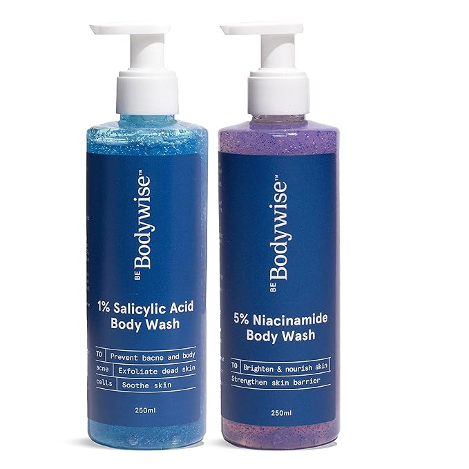Be Bodywise 5% Niacinamide Body Wash & 1% Salicylic Acid Body Wash With Aloe Vera & Chamomile Extract, Pack of 2