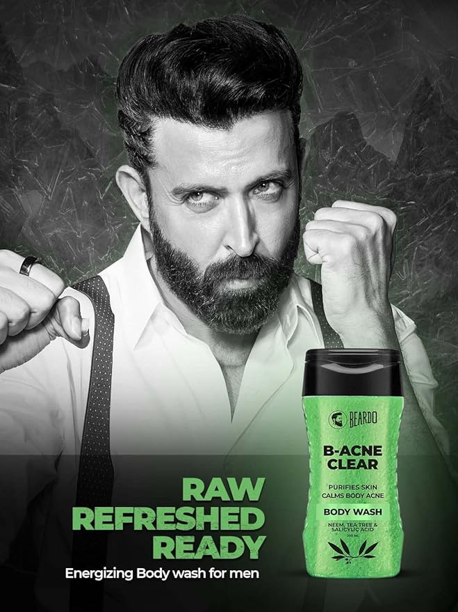 Beardo Body Acne Clear Body Wash for Men With Neem, Tea Tree and Salicylic Acid Clean Clear Skin