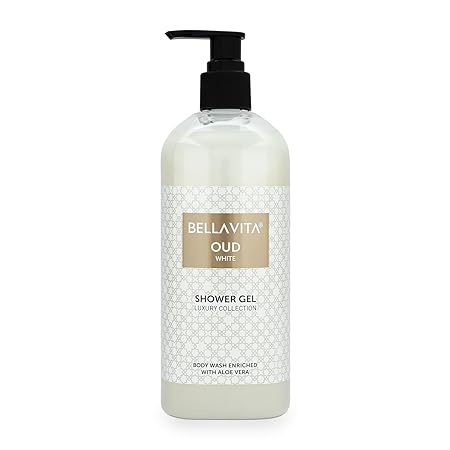 Bella Vita Luxury Oud White Body Wash Refreshing Shower Gel for Deep Cleansing, Hydrating, Moisturising, Softer & Smoother Skin with Aloe Vera