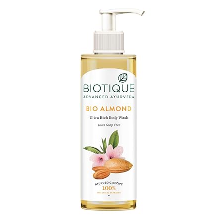 Biotique Almond Oil Ultra Rich Body Wash| Maintains Skin’s Natural pH Soap-Free Body Wash Suitable for All Skin Types