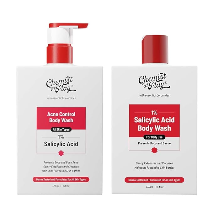 Chemist at Play 1% Salicylic Acid Body Wash Paraben & SLS Free Gentle Exfoliating Shower Gel