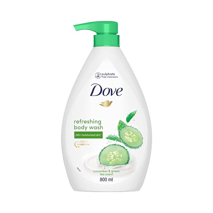 Dove Refreshing Body Wash, with Cucumber & Green Tea Scent, for Soft, 24hr Moisturised Skin