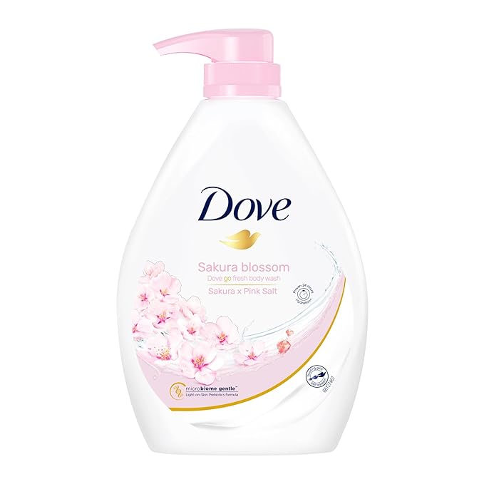 Dove Refreshing Sakura Blossom Body Wash With Himalaya Pink Salt, Go Fresh Shower Gel With Soothing