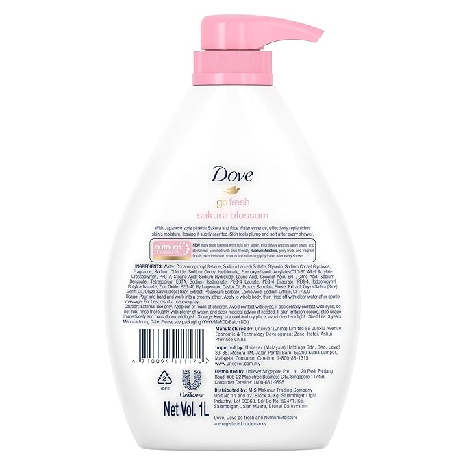 Dove Refreshing Sakura Blossom Body Wash With Himalaya Pink Salt, Go Fresh Shower Gel With Soothing