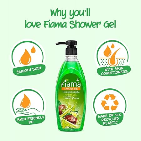 Fiama Body Wash Shower Gel Lemongrass & Jojoba Body Wash for Women and Men