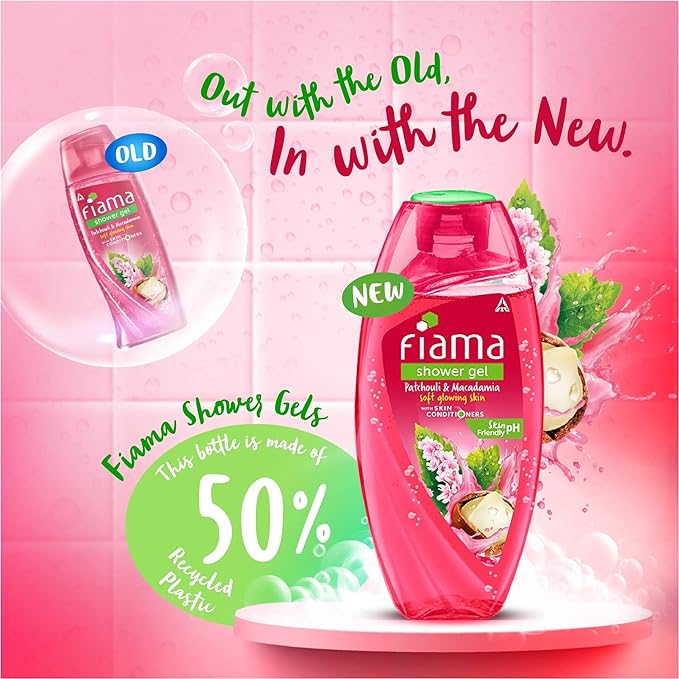 Fiama Body Wash Shower Gel Patchouli & Macadamia Body Wash for Women & Men