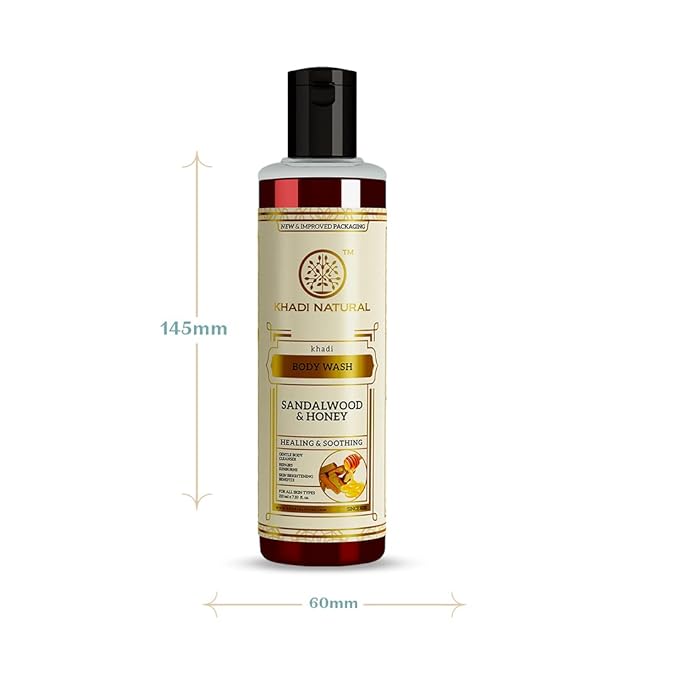 Khadi Natural Sandalwood & Honey Body Wash Gentle Body Cleanser for Healthy Skin