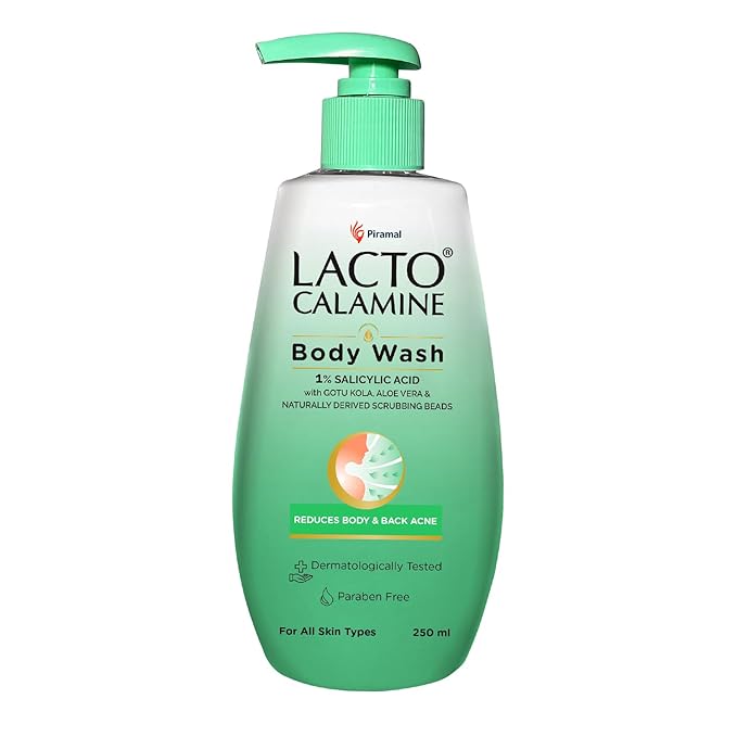 Lacto Calamine 1% Salicylic Acid Body Wash For Body Acne, Back Acne, Rough & Bumpy Skin