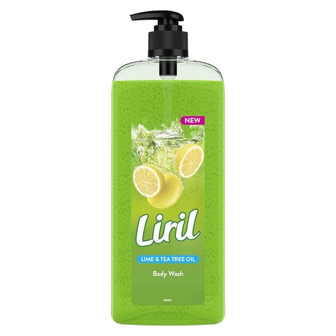 Liril Lemon and Tea Tree Oil Body Wash SuperSaver XL Pump Bottle with Long Lasting Fragrance, Glycerine, Paraben Free, Extra Foam