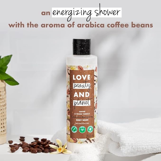 Love Beauty & Planet Coffee & Warm Vanilla Energising Body Wash Liquid Shower Gel