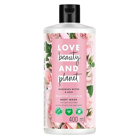 Love Beauty & Planet Murumuru Butter and Rose Moisturising Body Wash|Crème Shower Gel for Soft Skin