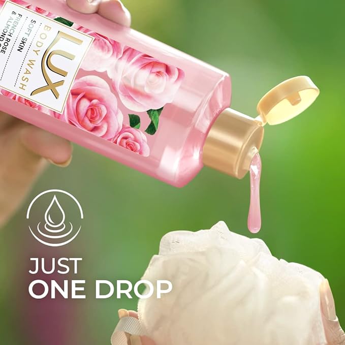 Lux Body Wash Soft Skin French Rose & Almond Oil Super Saver XL Pump Bottle with Long Lasting Fragrance